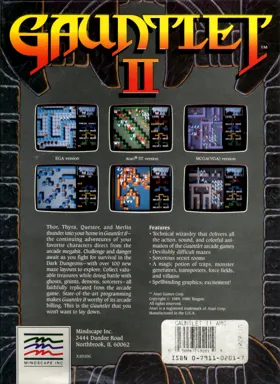 Gauntlet II box cover back